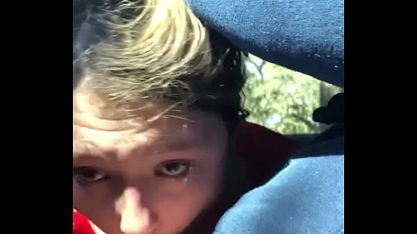 Dirty hooker sucks cock in car BJ