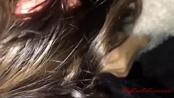 Cumshot in the mouth of a Russian stripper in the toilet of a nightclub