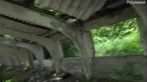 Hot public pegging in sunny weather