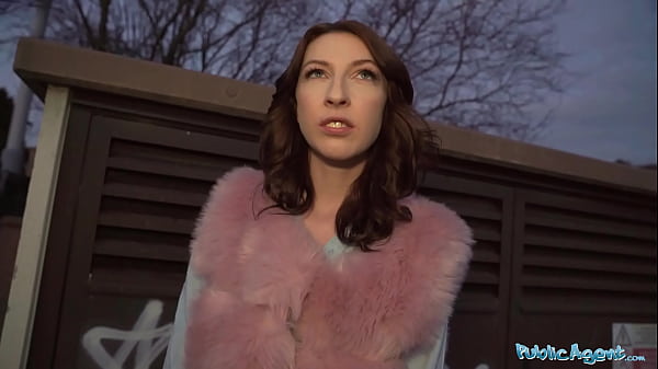 Public Agent Chanel Kiss lollipop sucker is taken from behind after giving a worldclass blowjob