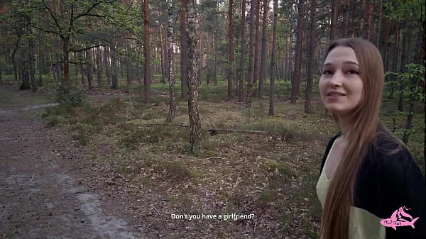 Sexy nymphomaniac in the forest made me cum in her mouth